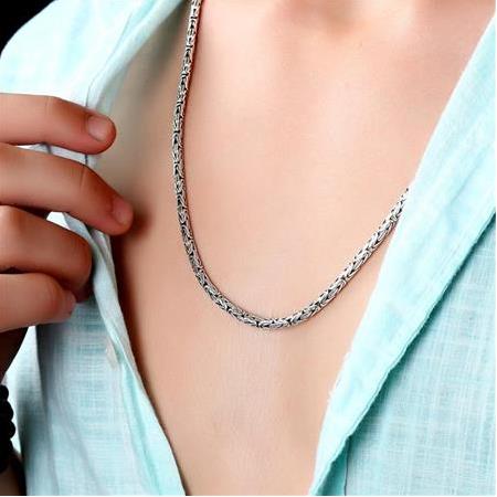 Kare Model 14 gr Gümüş Kral Kolye