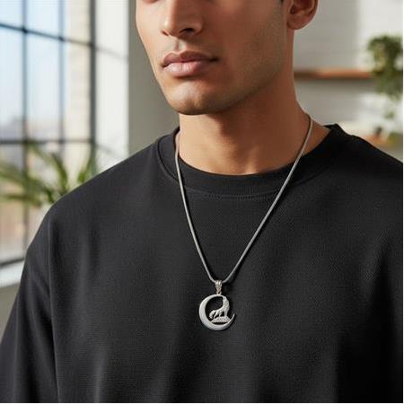 Büyük Boy 7 gr Bozkurt  Gümüş Kolye