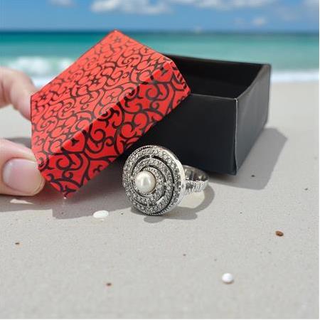 İncili Gümüş Yüzük