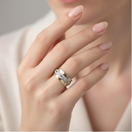 El İşi Altın Kaplama Sonsuzluk Bayan Gümüş Alyans