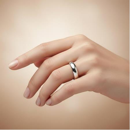 5 mm İçi Dolu Düz Bombeli Bayan Gümüş Alyans