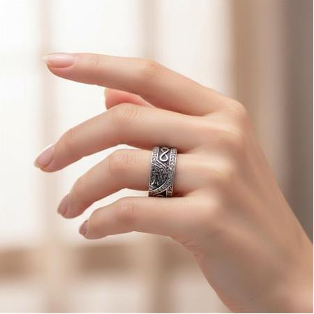 El İşi Sonsuzluk Desenli Bayan Gümüş Alyans