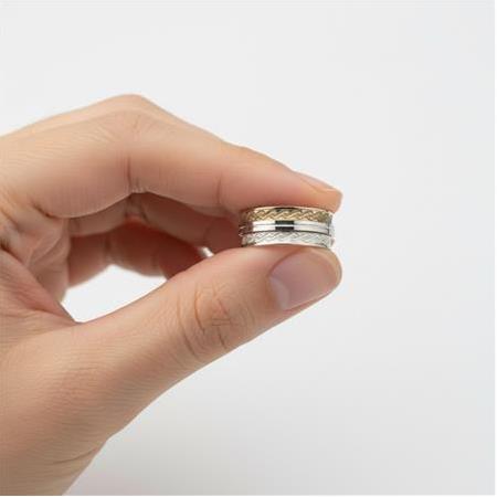 El İşi Ortası Dönerli Erkek Gümüş Alyans