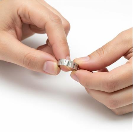 El İşi Beyaz Altın Model Erkek Gümüş Alyans