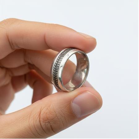 El İşi İnce Oksitli Erkek Gümüş Alyans