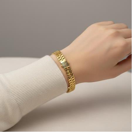 Altın Kaplama Taşsız Gümüş Bileklik