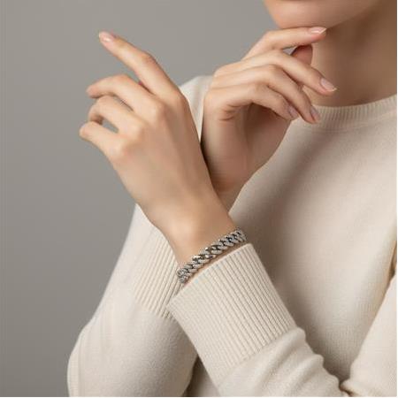 Taşlı Gurme Kadın Gümüş Bileklik