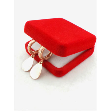 Taşsız Damla Model Roz Kaplama Gümüş Küpe