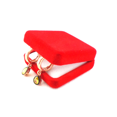 Sarız Zirkon Taşlı Damla Model Roz  Gümüş Küpe