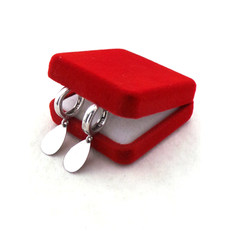 Taşsız Damla Model Rodyum Kaplama Gümüş Küpe