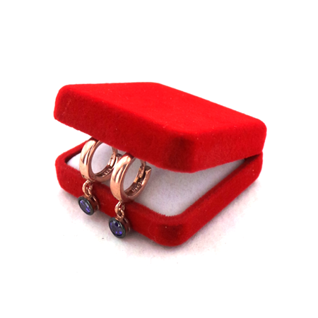 Mor Zirkon Taşlı Yuvarlak Model Gümüş Küpe